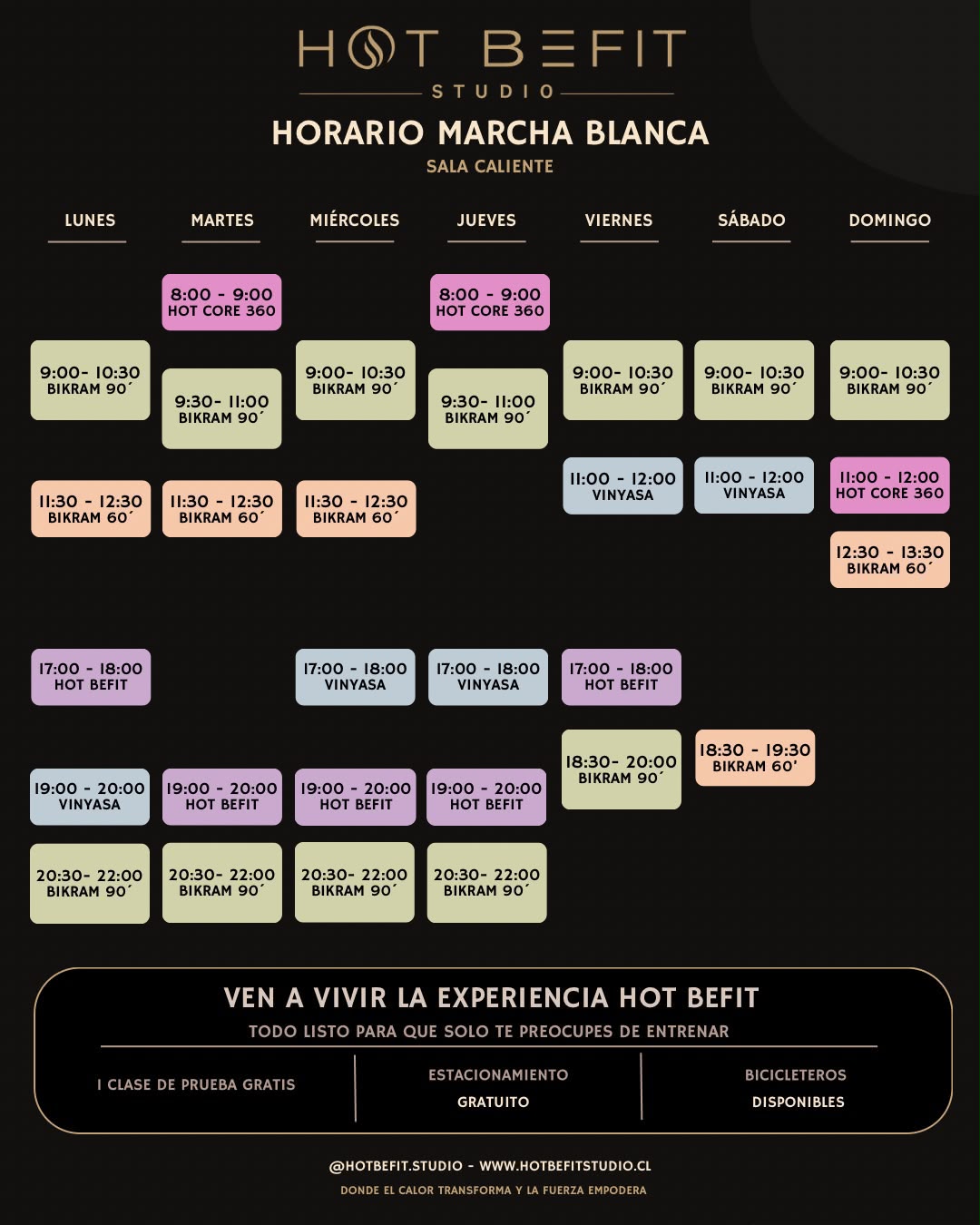Horario Sala Caliente HOT BEFIT
